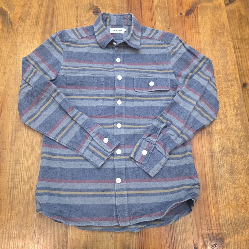 Taylor Stitch The Moto Shirt Button Up Heavy Huckberry Blanket Stripe 36